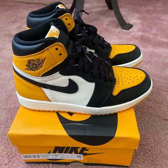 Nike Air High-Top Black and Orange Sneakers